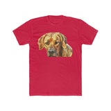 Rhodesian Ridgeback 'Zulu' Men's Fitted Cotton Crew Tee (Color: Solid Red)