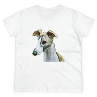 Whippet 'Simba #1' Women's Midweight Cotton Tee (Color: White)