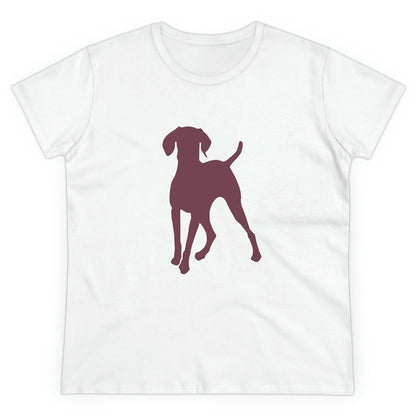 Hungarian Vizsla Women's Midweight Cotton Tee (Color: White)