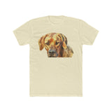 Rhodesian Ridgeback 'Zulu' Men's Fitted Cotton Crew Tee (Color: Solid Natural)