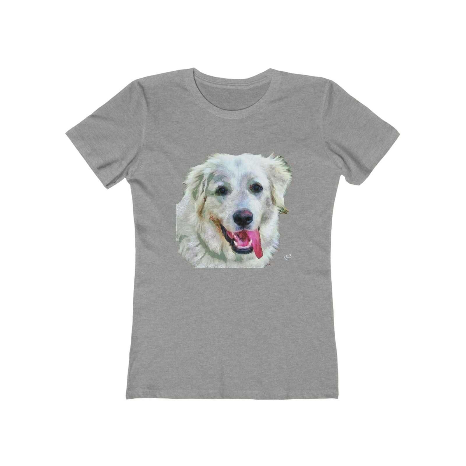 Great Pyrenees  Women's Slim Fit Ringspun Cotton T-Shirt (Colors: Heather Grey)