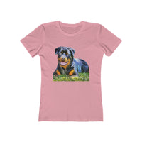 Rottweiler 'Lina' Women's Slim Fit Ringspun Cotton T-Shirt (Colors: Solid Light Pink)