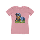 Rottweiler 'Lina' Women's Slim Fit Ringspun Cotton T-Shirt (Colors: Solid Light Pink)
