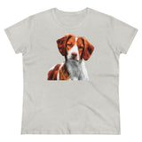 Brittany Spaniel Women's Midweight Cotton Tee (Color: Ash)