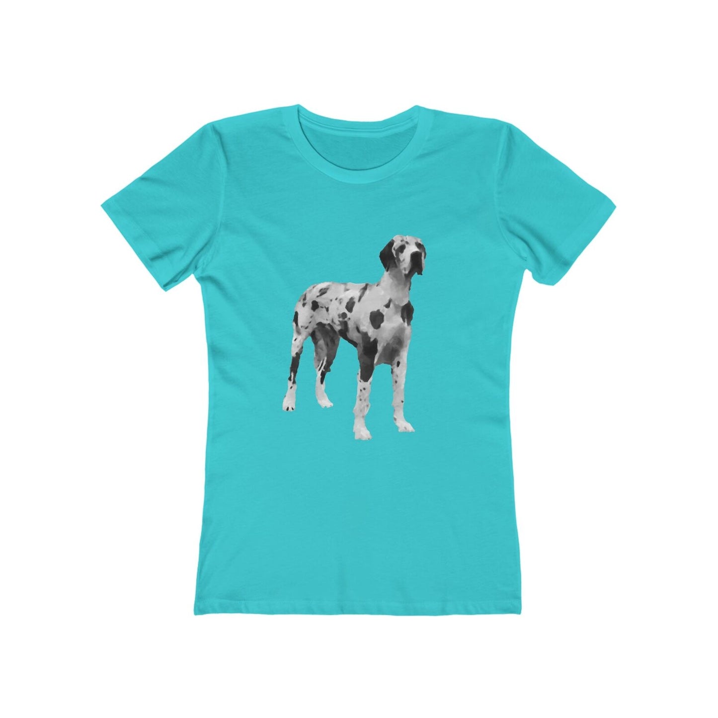 Great Dane 'Zeus' Women's Slim FIt Ringspun Cotton T-Shirt (Colors: Solid Tahiti Blue)