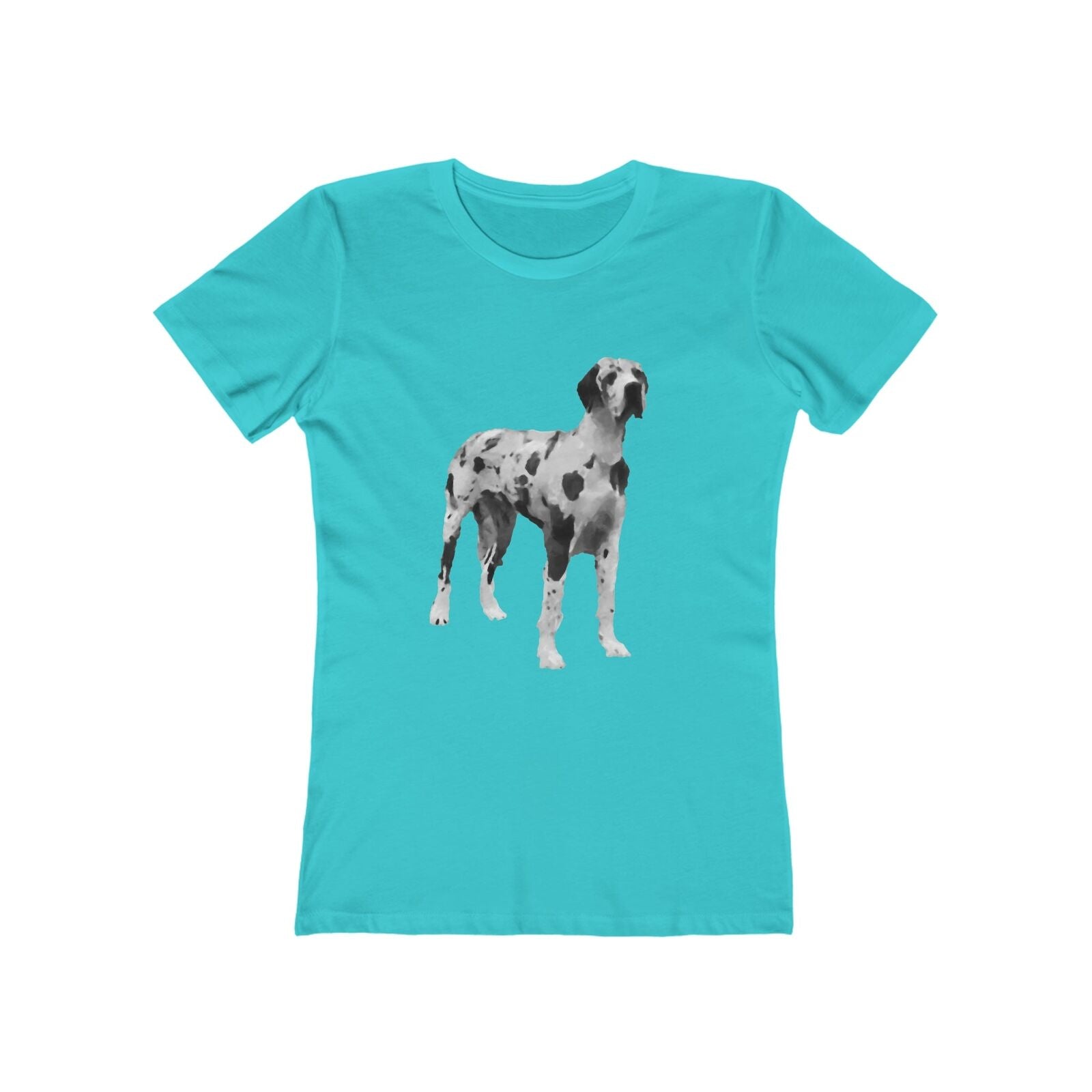 Great Dane 'Zeus' Women's Slim FIt Ringspun Cotton T-Shirt (Colors: Solid Tahiti Blue)