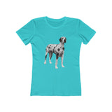 Great Dane 'Zeus' Women's Slim FIt Ringspun Cotton T-Shirt (Colors: Solid Tahiti Blue)