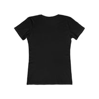 Pomeranian 'Snowball' Women's Slim Fit Ringspun Cotton T-Shirt (Colors: Solid Black)