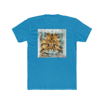 Fat Cat - Men's Fitted Cotton Crew Tee (Color: Solid Turquoise)