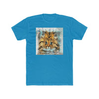 Fat Cat - Men's Fitted Cotton Crew Tee (Color: Solid Turquoise)
