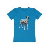 Great Dane 'Zeus' Women's Slim FIt Ringspun Cotton T-Shirt (Colors: Solid Turquoise)