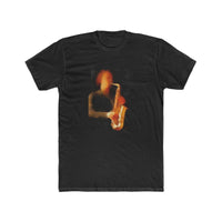 Saxophonist - Men's Fitted Cotton Crew Tee (Color: Solid Black)