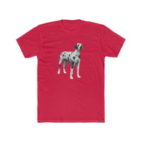 Great Dane 'Zeus' Men's Fitted Cotton Crew Tee (Color: Solid Red)