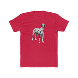 Great Dane 'Zeus' Men's Fitted Cotton Crew Tee (Color: Solid Red)