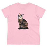 Cats of Greece 'Teris from Tinos' Women's Midweight Cotton Tee (Color: Light Pink)