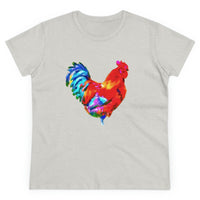 Rooster 'Craw' Women's Midweight Cotton Tee (Color: Ash)