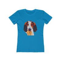 Treeing Walker Coonhound - Women's Slim Fit Ringspun Cotton T-Shirt (Colors: Solid Turquoise)
