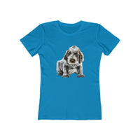Spinone Italiano - Women's Slim Fit Ringspun Cotton T-Shirt (Colors: Solid Turquoise)