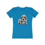 Spinone Italiano - Women's Slim Fit Ringspun Cotton T-Shirt (Colors: Solid Turquoise)