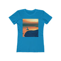 Kastro Sunset (Sifnos, Greece) - Women's Slim Fit Ringspun Cotton T-Sh (Colors: Solid Turquoise)