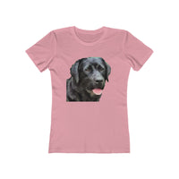 Labrador Retriever 'Rizzo' Women's Slim Fit Ringspun Cotton T-Shirt (Colors: Solid Light Pink)