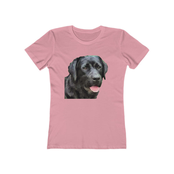 Labrador Retriever 'Rizzo' Women's Slim Fit Ringspun Cotton T-Shirt (Colors: Solid Light Pink)