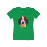 Treeing Walker Coonhound - Women's Slim Fit Ringspun Cotton T-Shirt (Colors: Solid Kelly Green)
