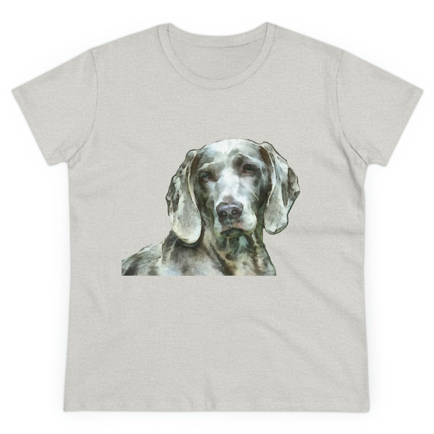 Weimaraner 'Greyson' Women's Midweight Cotton Tee (Color: Ash)
