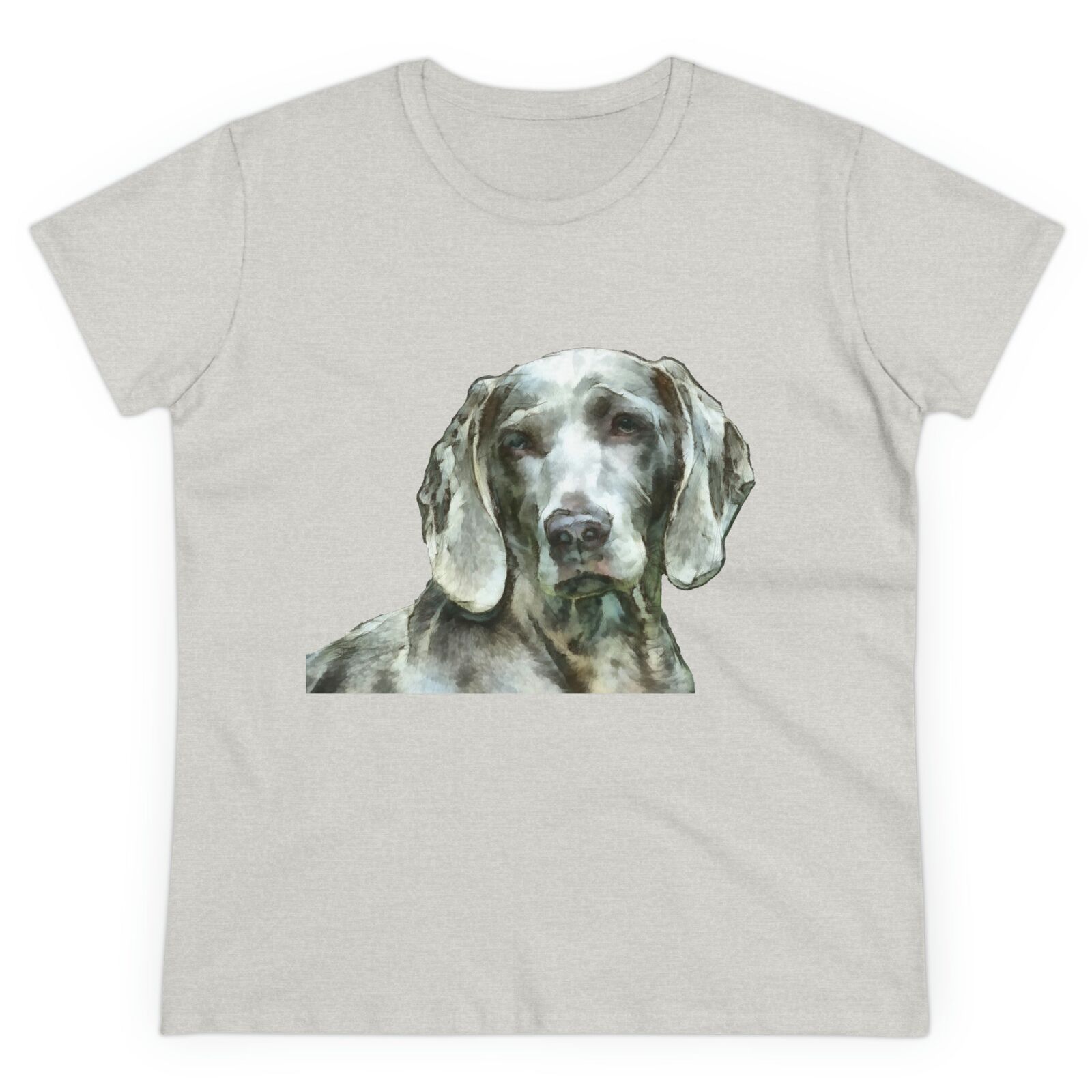 Weimaraner 'Greyson' Women's Midweight Cotton Tee (Color: Ash)