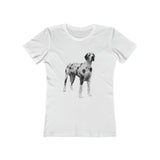 Great Dane 'Zeus' Women's Slim FIt Ringspun Cotton T-Shirt (Colors: Solid White)
