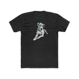 Harlequin Great Dane 'Leonid' Men's Fitted Cotton Crew Tee (Color: Solid Black)