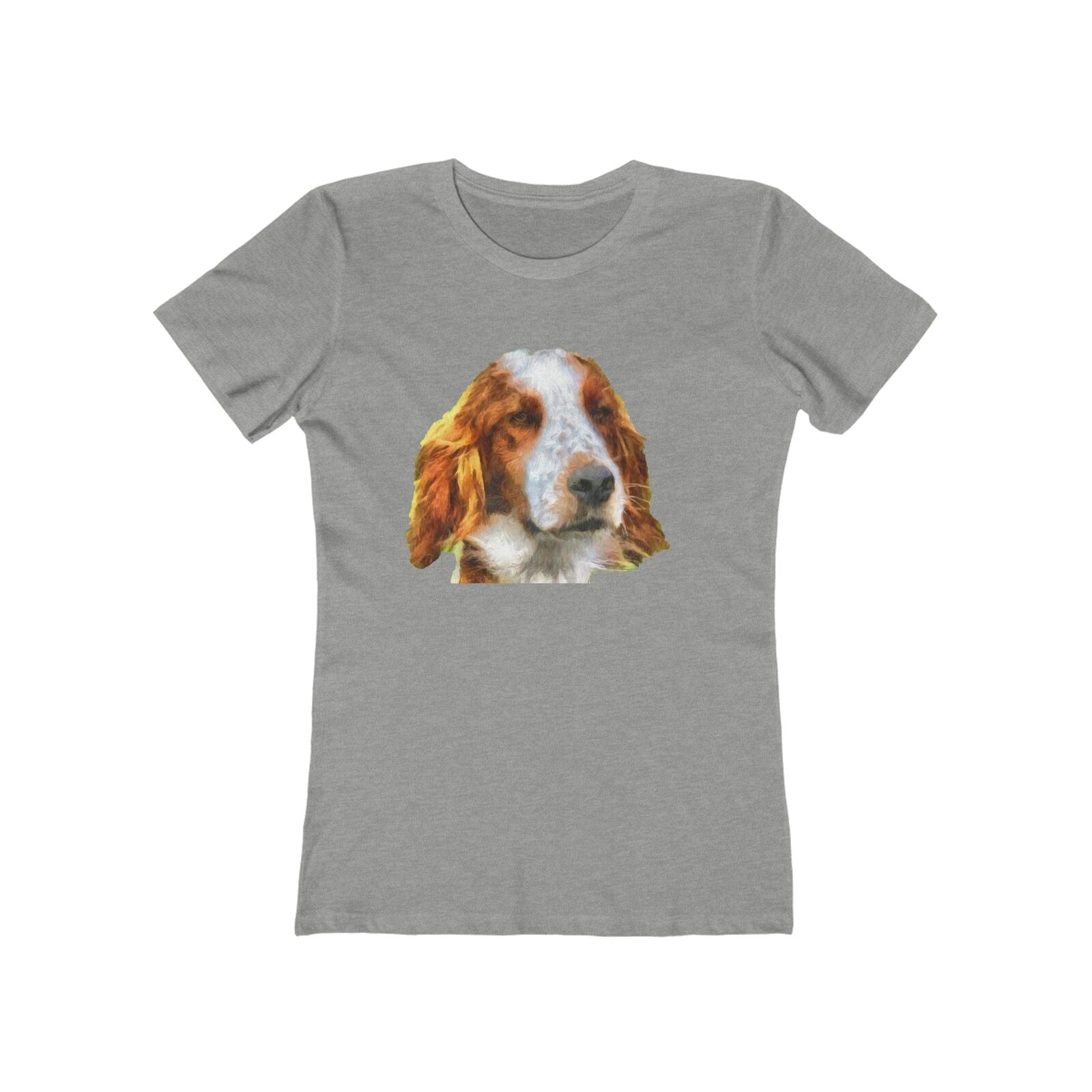 Irish Red & White Setter - Women's Slim Fit Ringspun Cotton T-Shirt (Colors: Heather Grey)