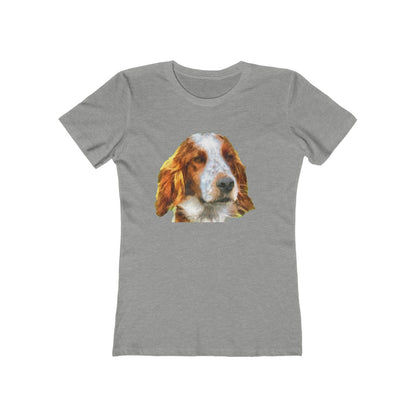 Irish Red & White Setter - Women's Slim Fit Ringspun Cotton T-Shirt (Colors: Heather Grey)