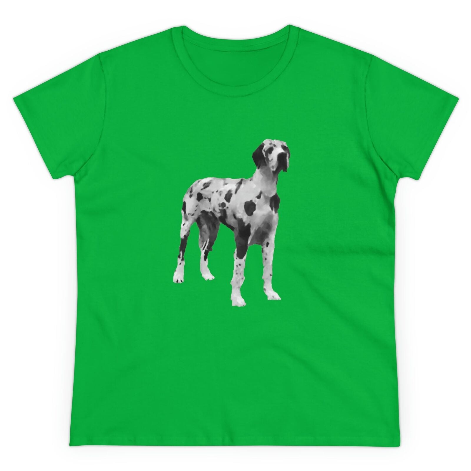 Great Dane 'Zeus' Women's Midweight Cotton Tee (Color: Irish Green)