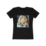 Golden Retriever 'Zuko'  Women's Slim Fit Ringspun Cotton T-Shirt (Colors: Solid Black)