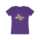 Violin 'The Bowist' - Women's Slim Fit Ringspun Cotton T-Shirt (Colors: Solid Purple Rush)