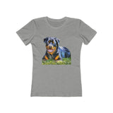 Rottweiler 'Lina' Women's Slim Fit Ringspun Cotton T-Shirt (Colors: Heather Grey)