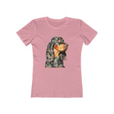 Gordon Setter 'Angus' Women's Slim Fit Ringspun Cotton T-Shirt (Colors: Solid Light Pink)