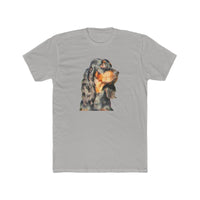 Gordon Setter 'Angus' Men's Fitted Cotton Crew Tee (Color: Solid Light Grey)