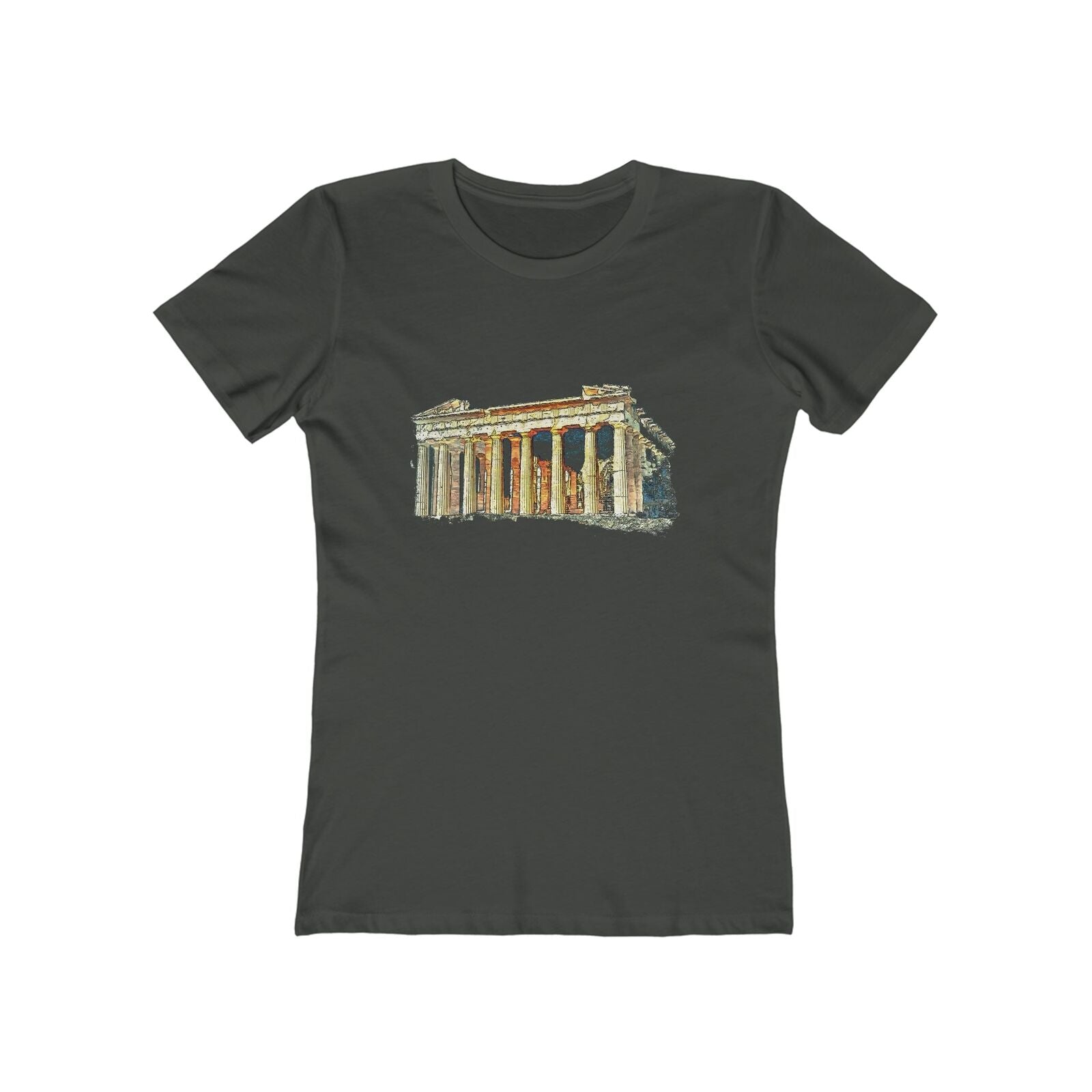 Parthenon - Ancient Greece - Women's Slim Fit Ringspun Cotton T-Shirt (Colors: Solid Heavy Metal)