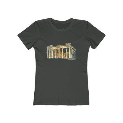 Parthenon - Ancient Greece - Women's Slim Fit Ringspun Cotton T-Shirt (Colors: Solid Heavy Metal)