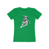 Harlequin Great Dane 'Leonid'  Women's Slim Fit Ringspun Cotton T-Shir (Colors: Solid Kelly Green)