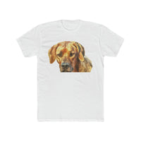 Rhodesian Ridgeback 'Zulu' Men's Fitted Cotton Crew Tee (Color: Solid White)