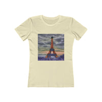 Eiffel Tower Sunset - Women's Slim Fit Ringspun Cotton T-Shirt (Colors: Solid Natural)