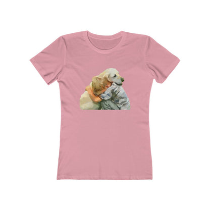 Yellow Labrador Retriever - Women's Slim Fit Ringspun Cotton T-Shirt (Colors: Solid Light Pink)