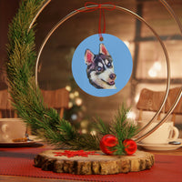 Siberian Husky 'Iditarod' Metal Ornaments