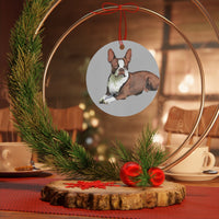 Boston Terrier 'Seely' Metal Ornaments - Add some Whimsy to Your Holiday Decor - Crafted with Durability and High Resolution Printing