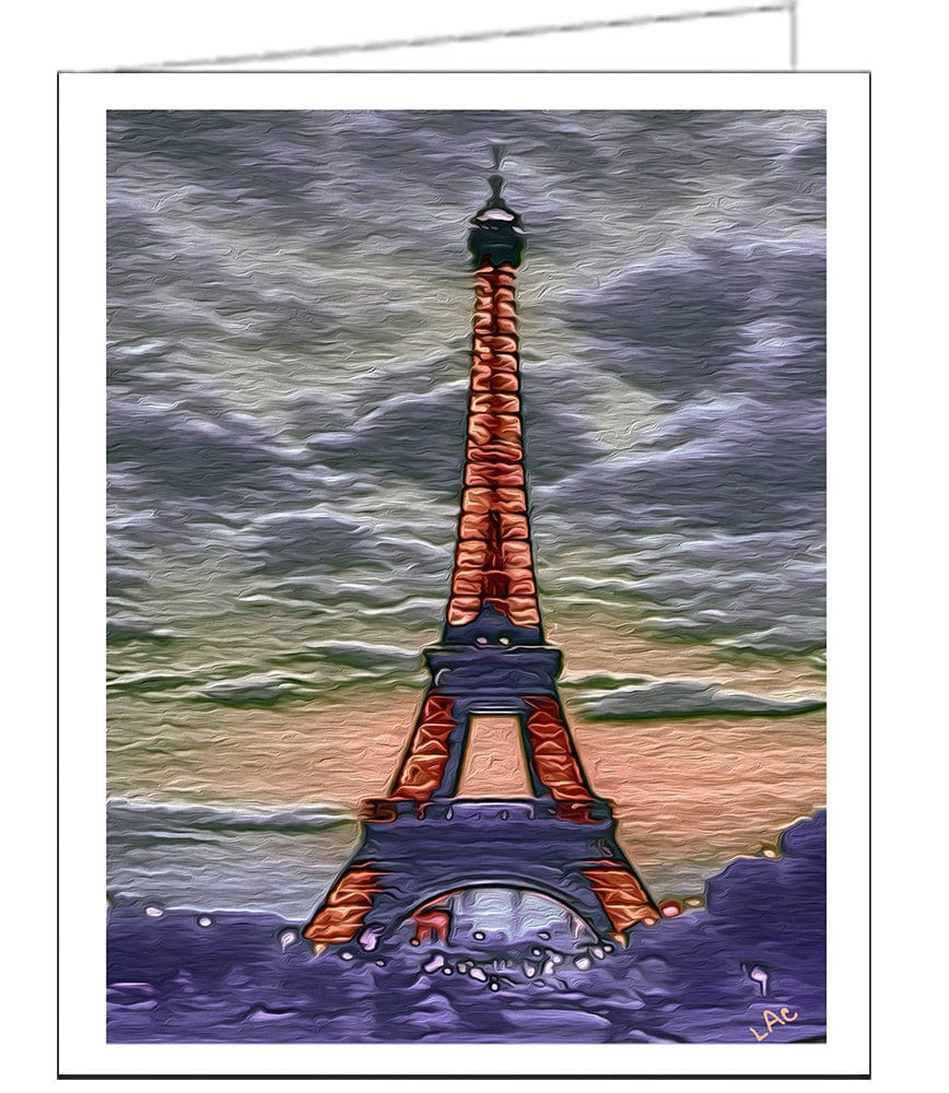 Eiffel Tower Lights Blank Notecards - Set of 6 with envelopes