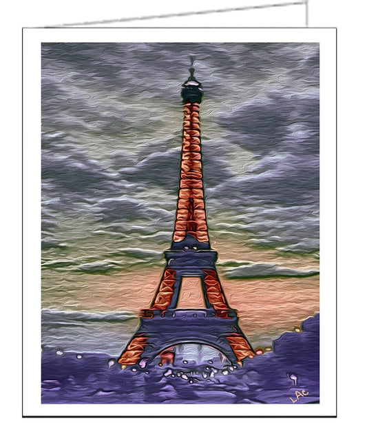 Eiffel Tower Lights Blank Notecards - Set of 6 with envelopes