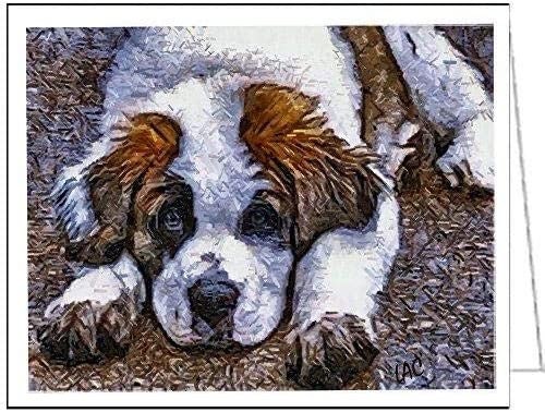 Saint Bernard &#39;SonTuc&#39; Set of 6 Blank Notecards and Envelopes by Doggylips